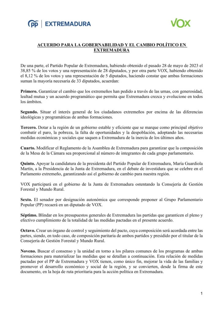 Acuerdo PP-Vox en Extremadura: ¿Qué implica la ‘prioridad nacional’ y la supresión de ayudas a ONG?