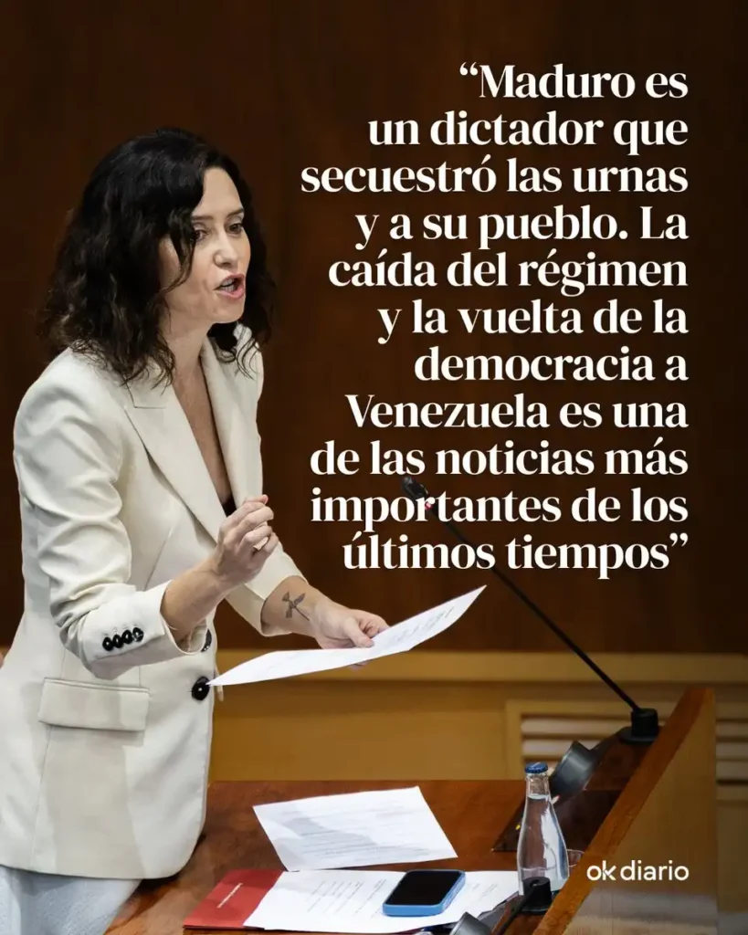 El Cambio de Narrativa de Ayuso: De Aliada de Maduro a Crítica del Régimen Venezolano